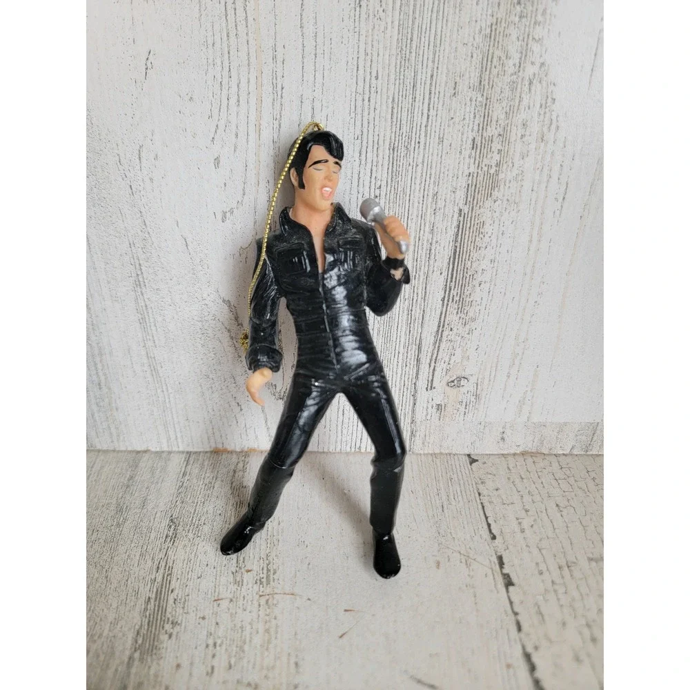 Elvis Presley Kurt Adler black outfit ornament vintage Xmas microphone